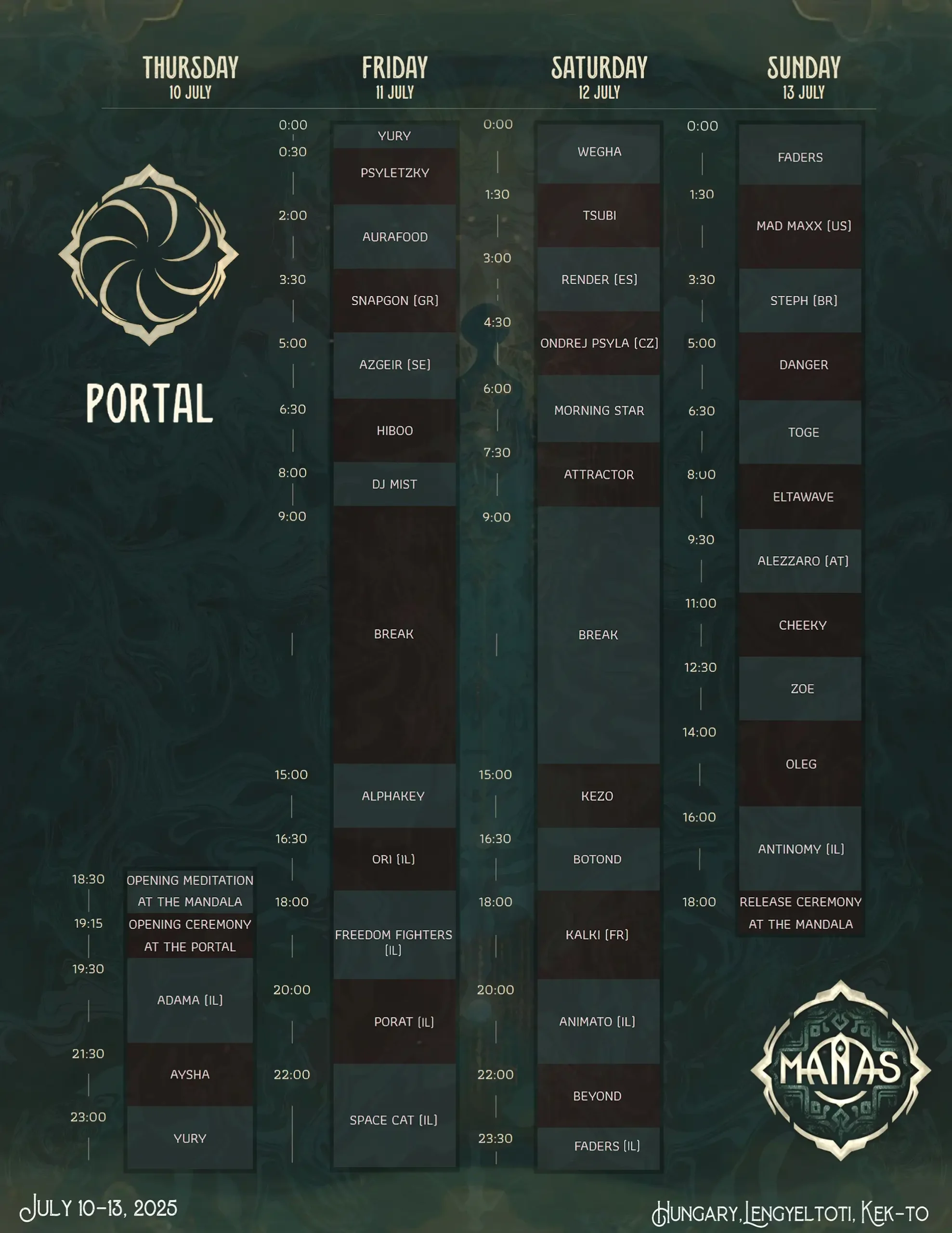 Manas festival - Portal program