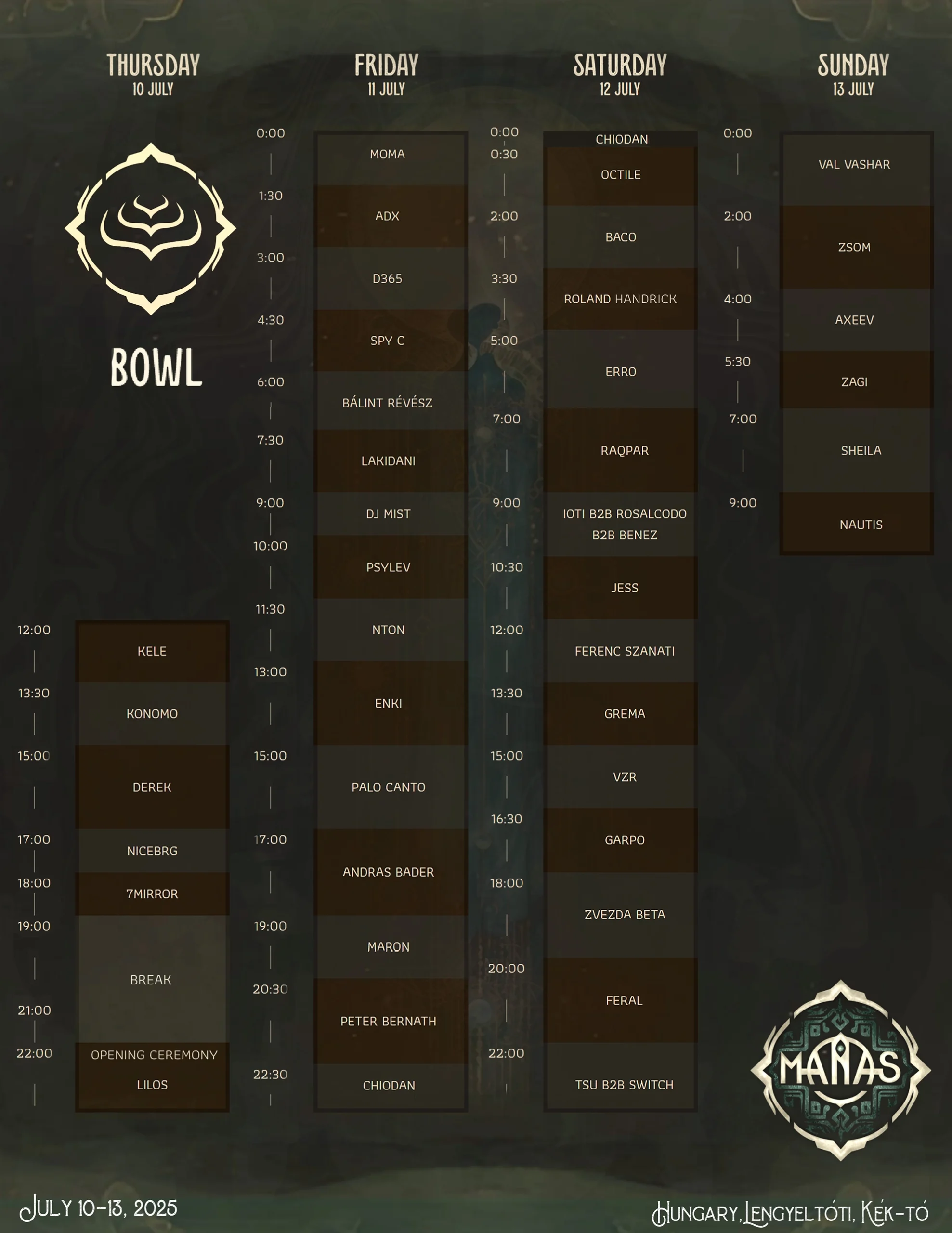 Manas festival - Bowl program